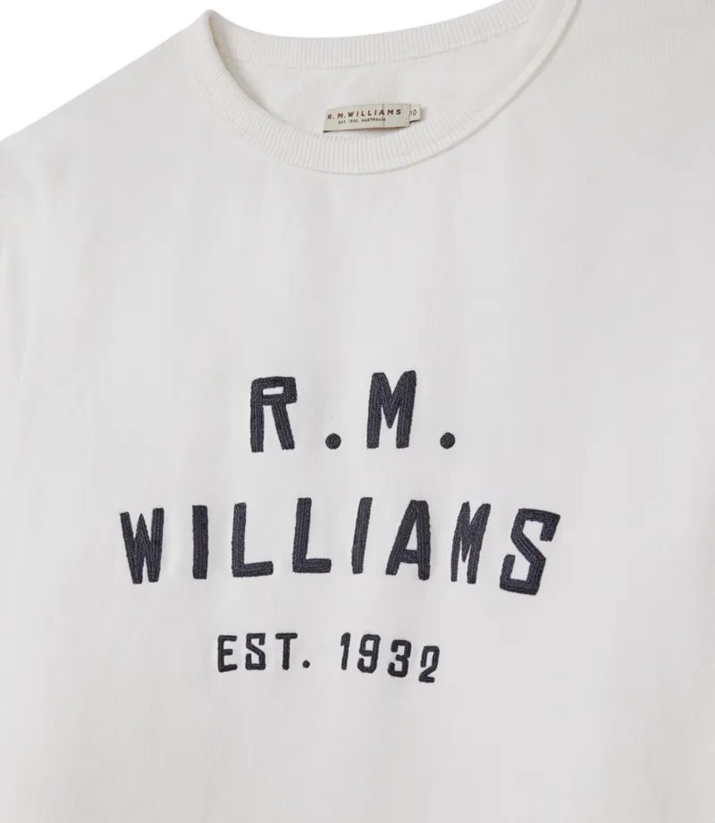 RM Williams Stencil Crew White-6